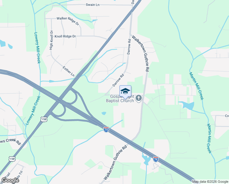 map of restaurants, bars, coffee shops, grocery stores, and more near 4948 Gospel Light Church Road in Winston-Salem
