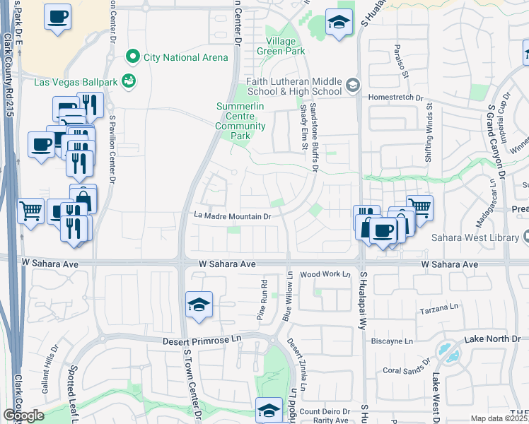 map of restaurants, bars, coffee shops, grocery stores, and more near 10463 Howling Coyote Avenue in Las Vegas