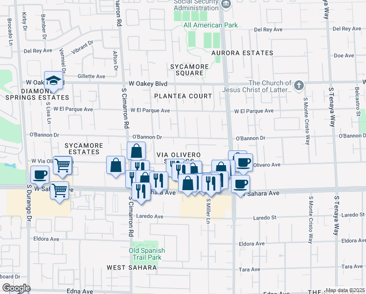 map of restaurants, bars, coffee shops, grocery stores, and more near 7880 Dana Point Court in Las Vegas