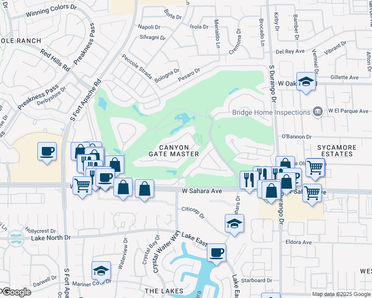 map of restaurants, bars, coffee shops, grocery stores, and more near 2209 Glenbrook Way in Las Vegas
