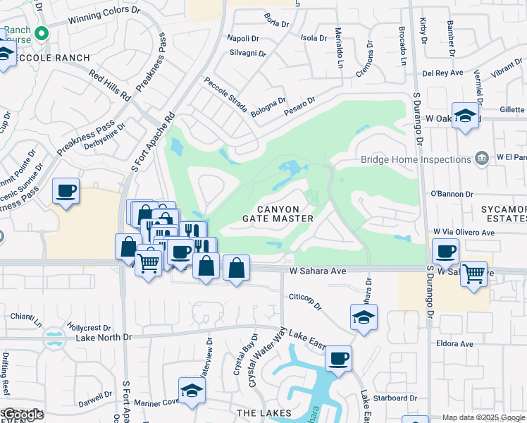 map of restaurants, bars, coffee shops, grocery stores, and more near 8913 Canyon Springs Drive in Las Vegas