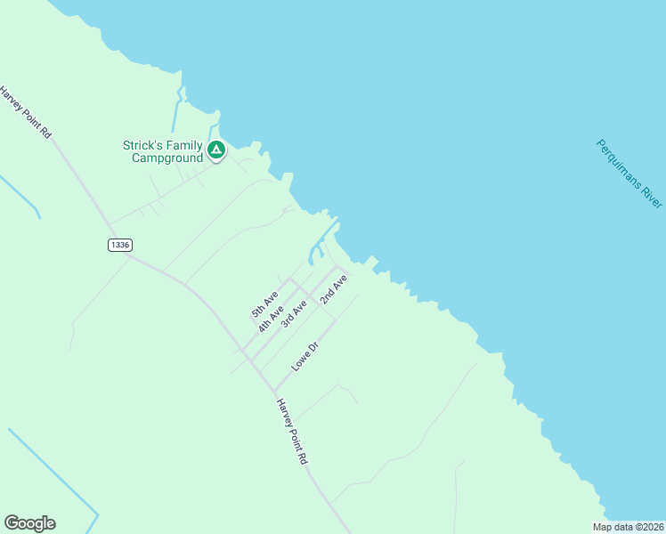 map of restaurants, bars, coffee shops, grocery stores, and more near 113 Shore Drive in Hertford
