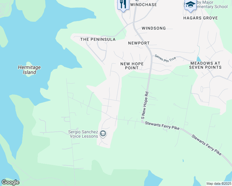 map of restaurants, bars, coffee shops, grocery stores, and more near 2513 Janalyn Trace in Nashville