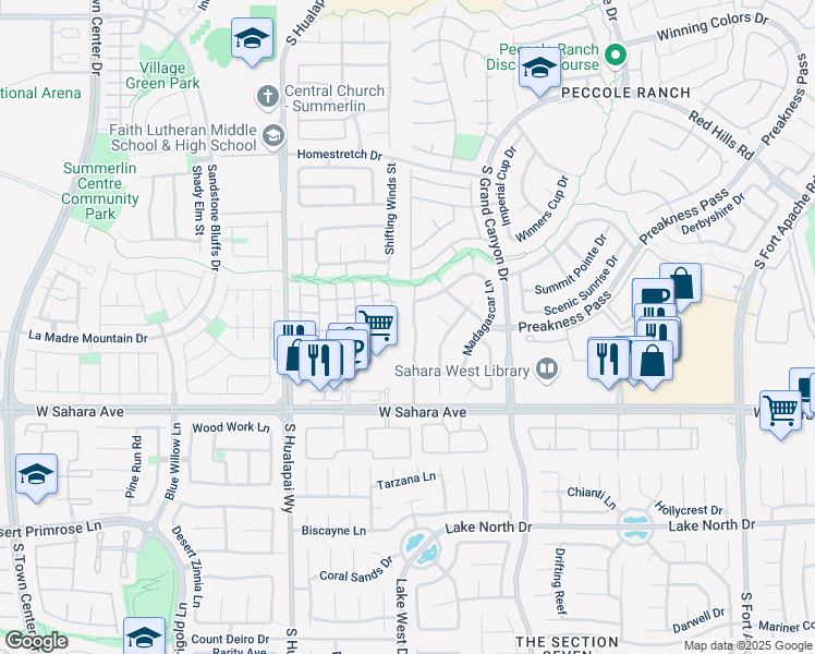 map of restaurants, bars, coffee shops, grocery stores, and more near 2109 Marble Gorge Drive in Las Vegas