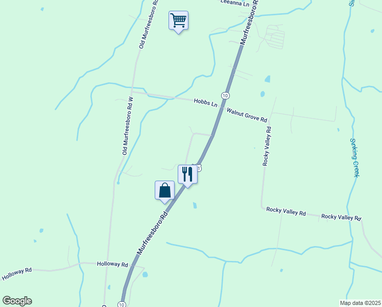 map of restaurants, bars, coffee shops, grocery stores, and more near 1847 Holloway Circle in Lebanon