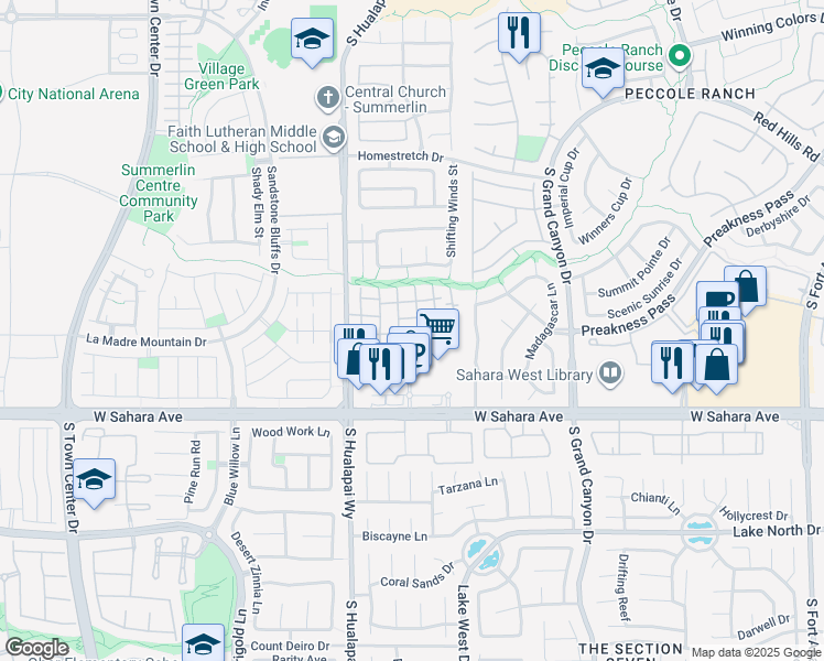 map of restaurants, bars, coffee shops, grocery stores, and more near 2101 Quarry Ridge Street in Las Vegas