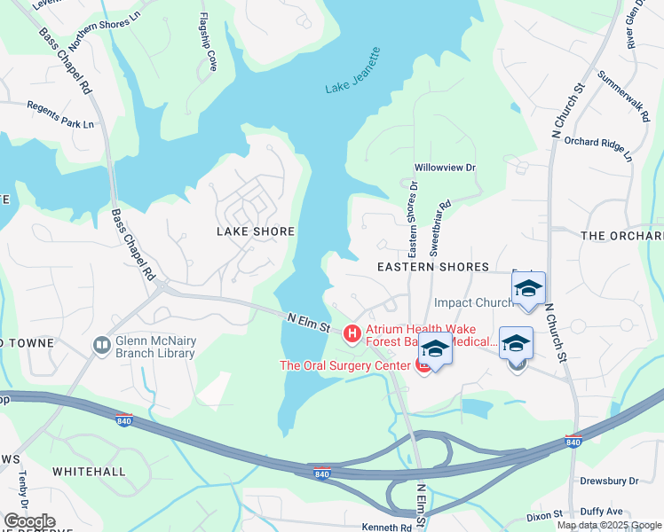 map of restaurants, bars, coffee shops, grocery stores, and more near 32 Snowgoose Cove in Greensboro