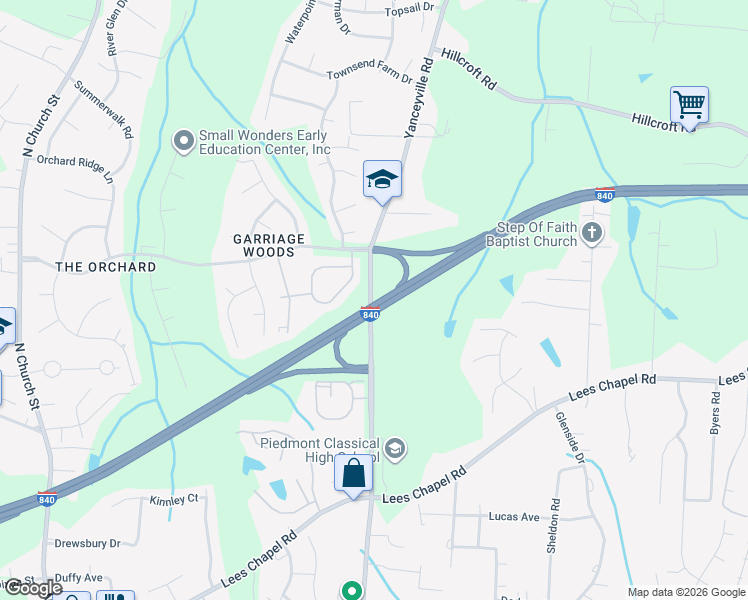map of restaurants, bars, coffee shops, grocery stores, and more near 4238 Yanceyville Street in Browns Summit