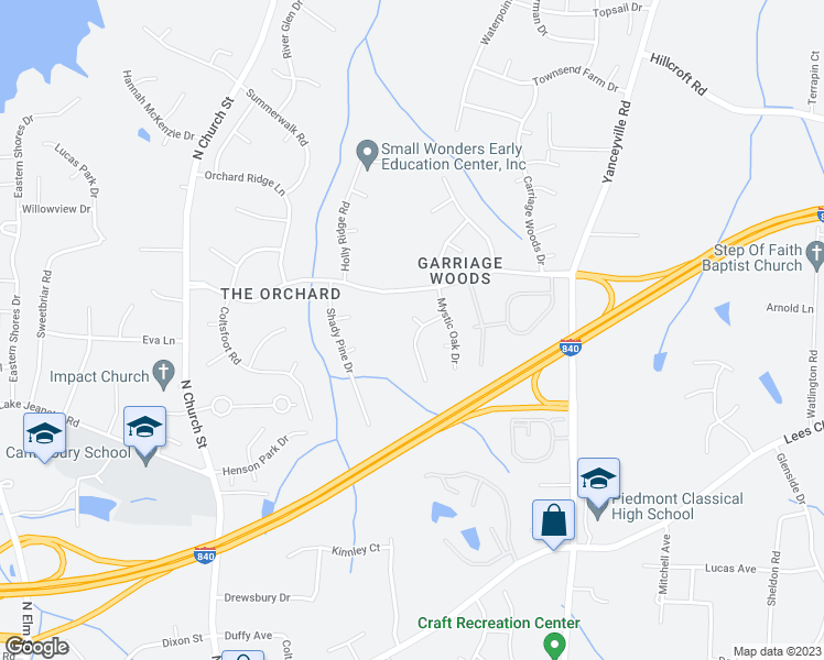 map of restaurants, bars, coffee shops, grocery stores, and more near 4835 Yellow Locust Drive in Browns Summit