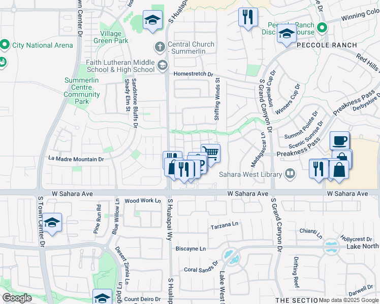 map of restaurants, bars, coffee shops, grocery stores, and more near 2101 Gravel Hill Street in Las Vegas