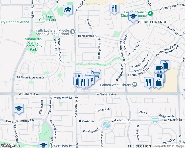 map of restaurants, bars, coffee shops, grocery stores, and more near 2100 Quarry Ridge Street in Las Vegas