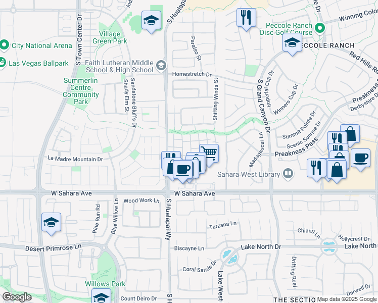 map of restaurants, bars, coffee shops, grocery stores, and more near 2101 Gravel Hill Street in Las Vegas