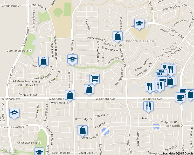 map of restaurants, bars, coffee shops, grocery stores, and more near 2109 Marble Gorge Drive in Las Vegas