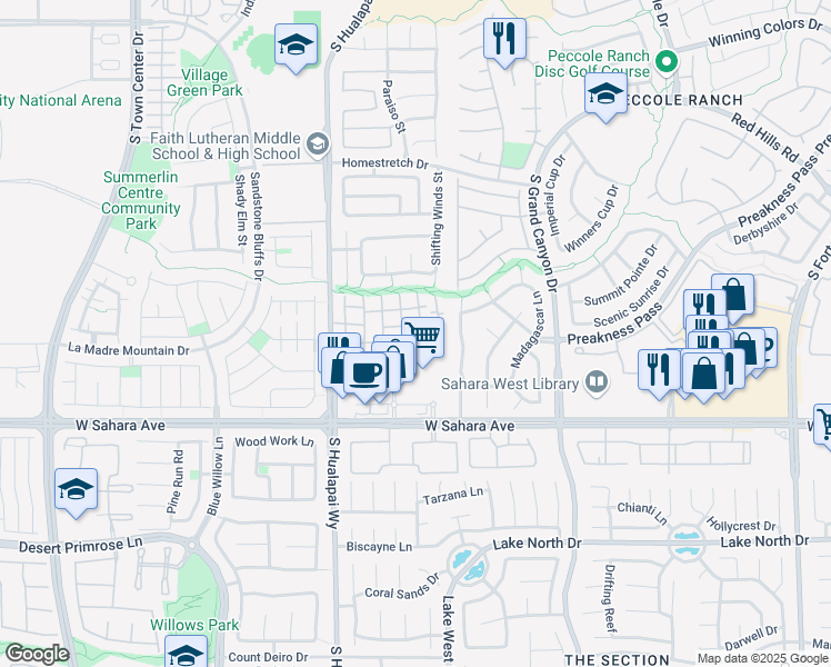 map of restaurants, bars, coffee shops, grocery stores, and more near 2100 Quarry Ridge Street in Las Vegas