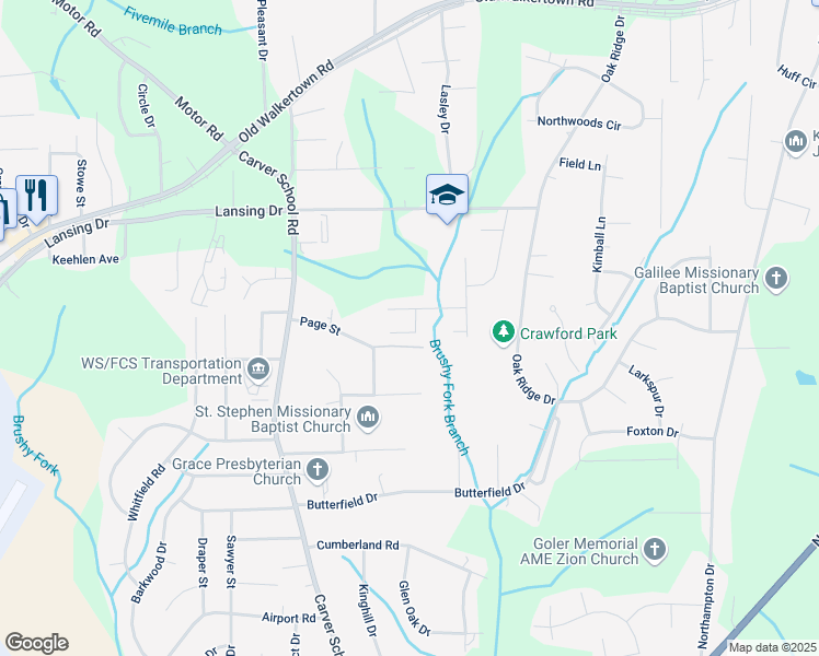 map of restaurants, bars, coffee shops, grocery stores, and more near 4364 Jericho Street in Winston-Salem