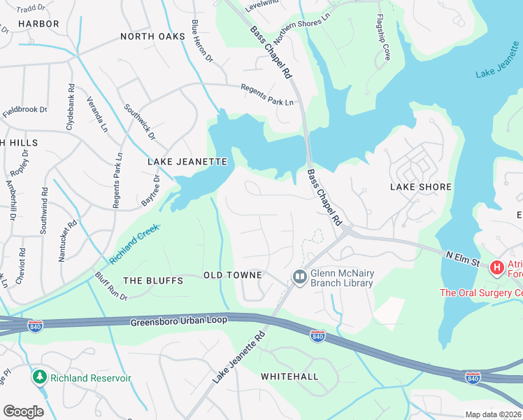 map of restaurants, bars, coffee shops, grocery stores, and more near 5005 Cobbler Ridge Court in Greensboro