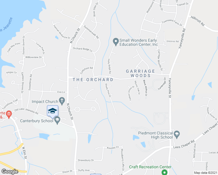 map of restaurants, bars, coffee shops, grocery stores, and more near 4910 Shady Pine Drive in Greensboro