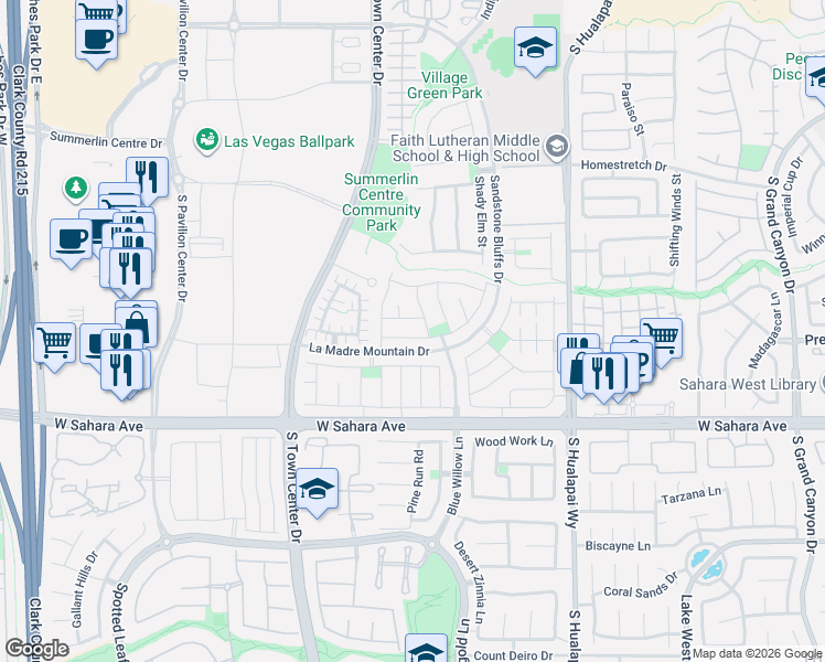 map of restaurants, bars, coffee shops, grocery stores, and more near 10463 Howling Coyote Avenue in Las Vegas