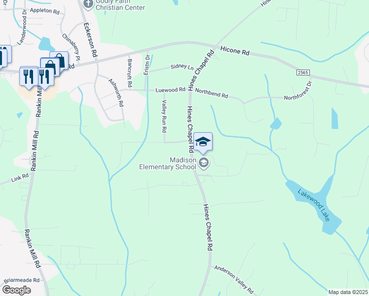 map of restaurants, bars, coffee shops, grocery stores, and more near 4606 Honey Dew Drive in McLeansville