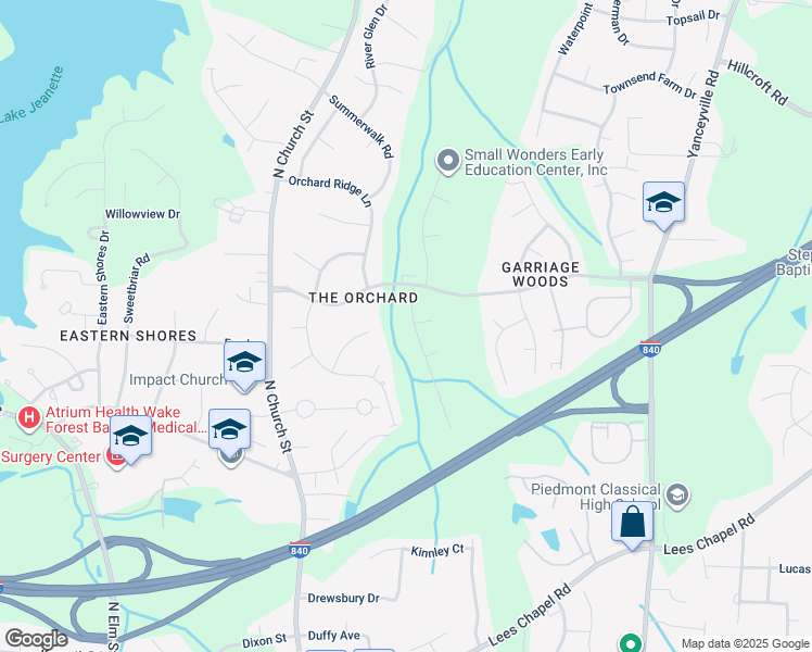 map of restaurants, bars, coffee shops, grocery stores, and more near 4919 Shady Pine Drive in Greensboro