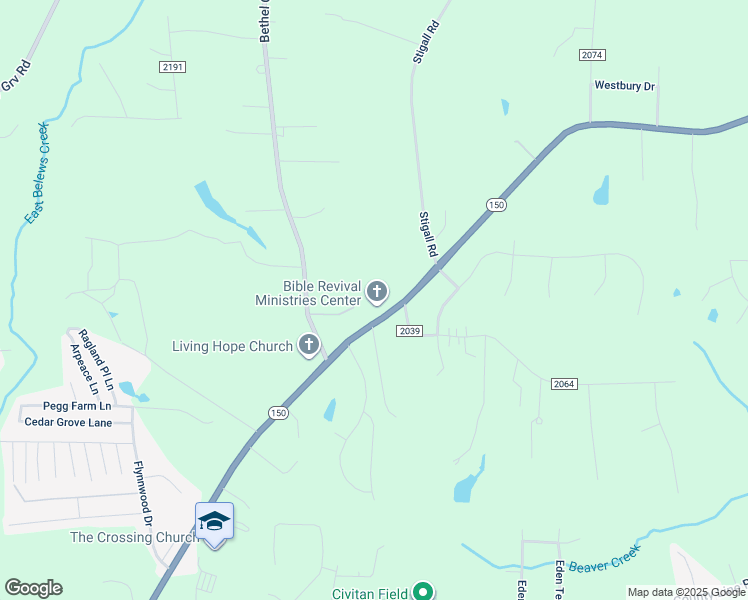 map of restaurants, bars, coffee shops, grocery stores, and more near 1475 North Main Street in Kernersville