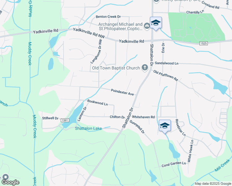 map of restaurants, bars, coffee shops, grocery stores, and more near 3928 Poindexter Avenue in Winston-Salem