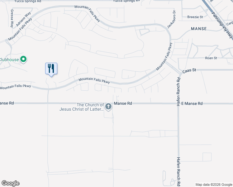 map of restaurants, bars, coffee shops, grocery stores, and more near 5480 Manse Road in Pahrump
