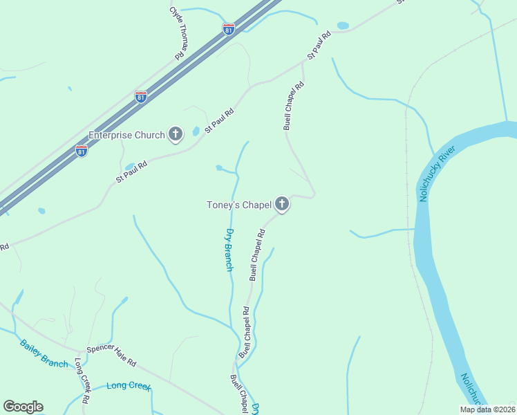 map of restaurants, bars, coffee shops, grocery stores, and more near 5120 Buell Chapel Road in Morristown