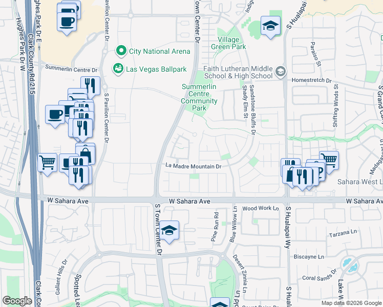 map of restaurants, bars, coffee shops, grocery stores, and more near 2190 Cast Pebble Drive in Las Vegas