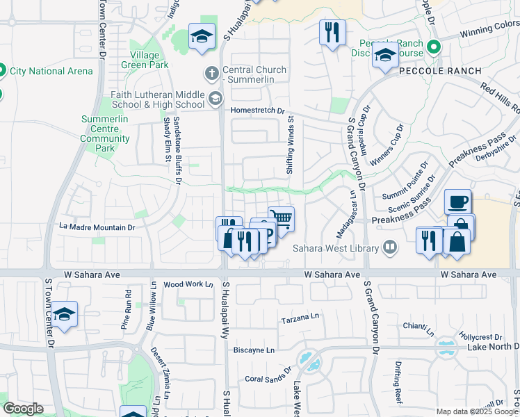 map of restaurants, bars, coffee shops, grocery stores, and more near 2152 Jasper Bluff Street in Las Vegas