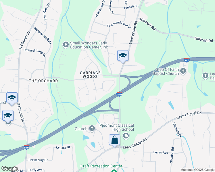 map of restaurants, bars, coffee shops, grocery stores, and more near 5000 Turnbridge Circle in Browns Summit
