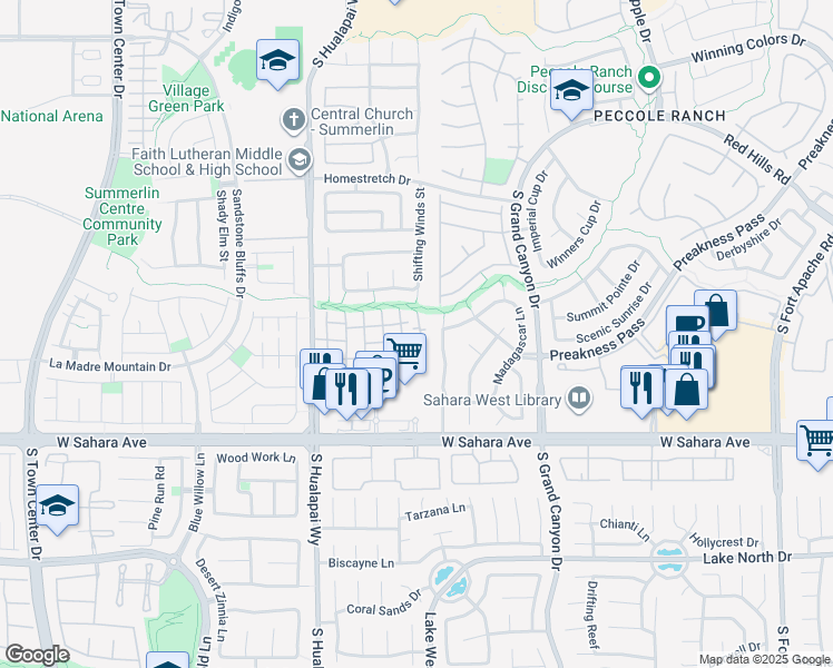 map of restaurants, bars, coffee shops, grocery stores, and more near 2053 Quartz Cliff Street in Las Vegas
