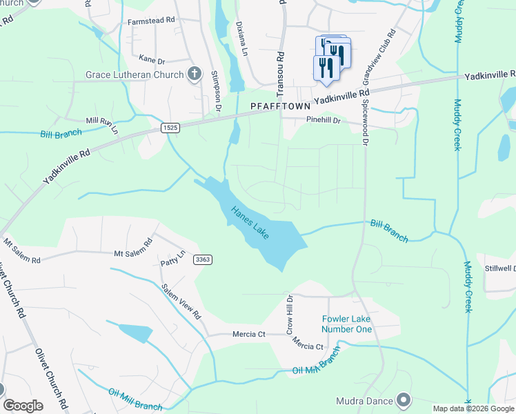 map of restaurants, bars, coffee shops, grocery stores, and more near in Forsyth County