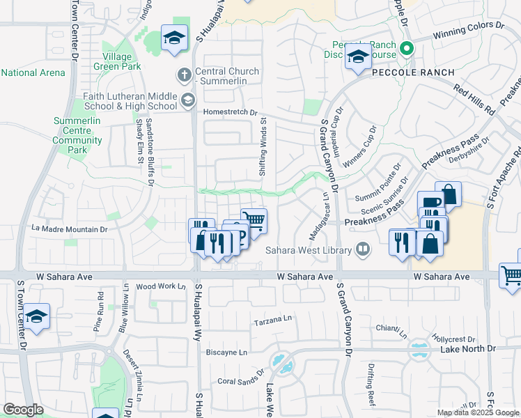 map of restaurants, bars, coffee shops, grocery stores, and more near 2053 Quartz Cliff Street in Las Vegas