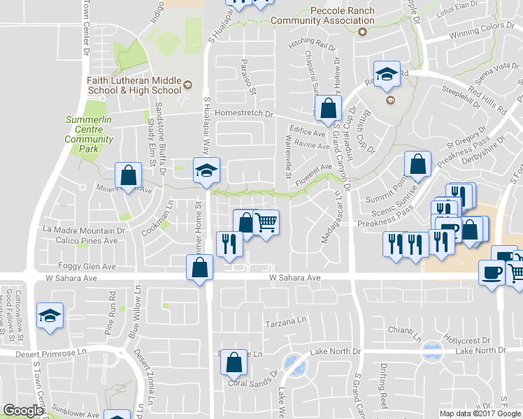 map of restaurants, bars, coffee shops, grocery stores, and more near 2100 Quarry Ridge Street in Las Vegas