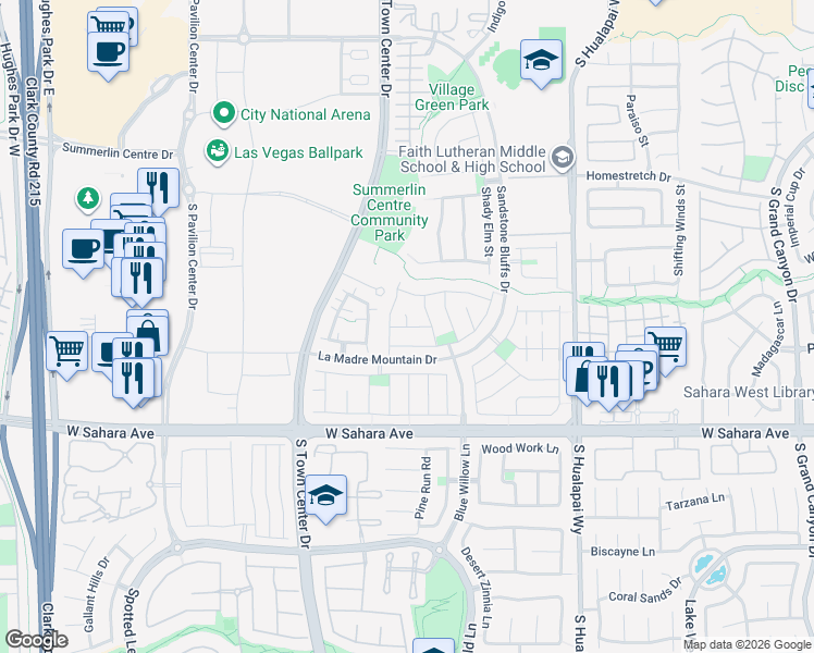 map of restaurants, bars, coffee shops, grocery stores, and more near 10463 Howling Coyote Avenue in Las Vegas