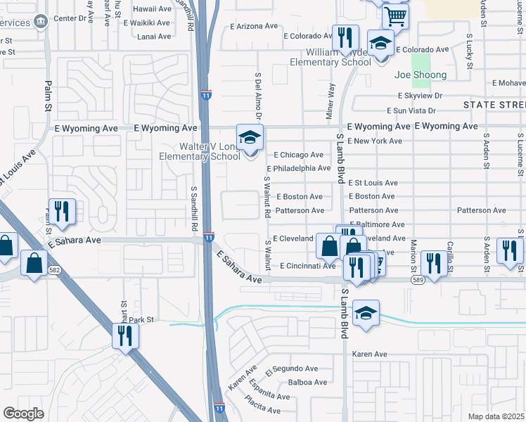 map of restaurants, bars, coffee shops, grocery stores, and more near 2208 Alisa Maria Way in Las Vegas