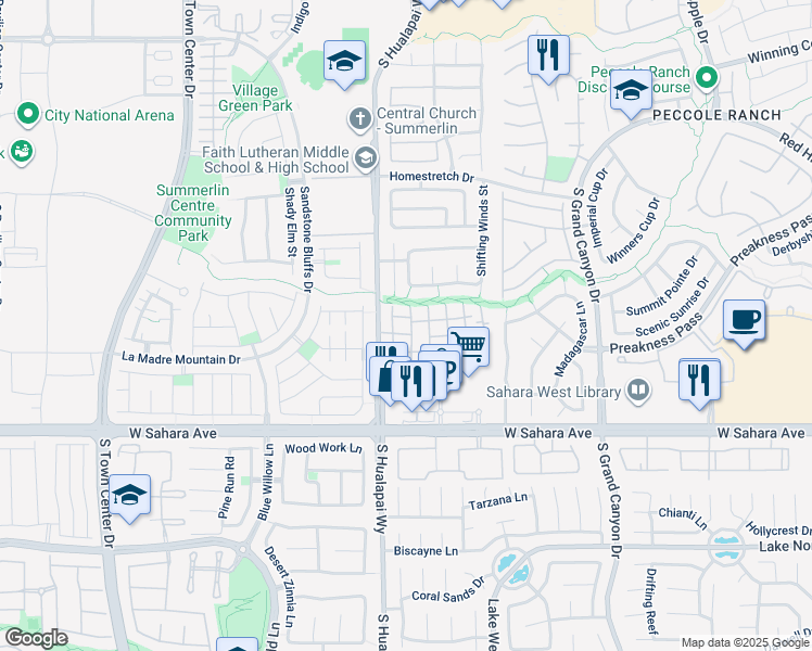 map of restaurants, bars, coffee shops, grocery stores, and more near 2053 Jasper Bluff Street in Las Vegas