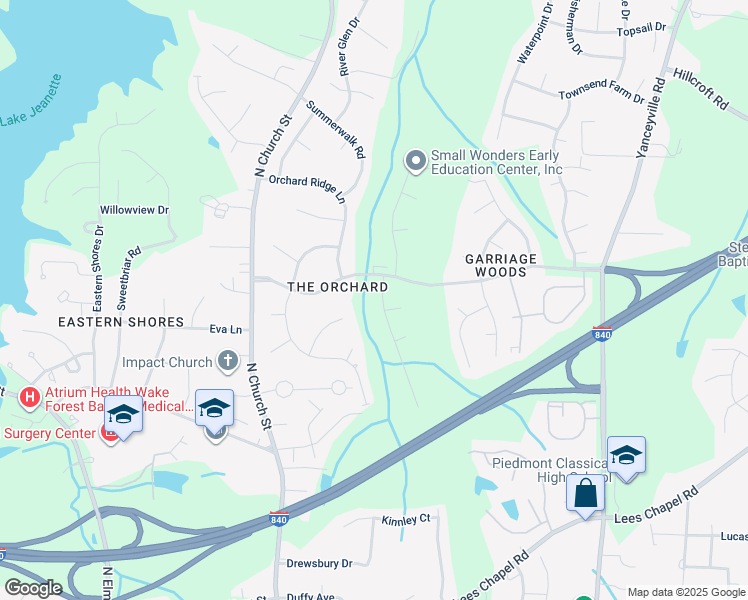 map of restaurants, bars, coffee shops, grocery stores, and more near 4923 Shady Pine Drive in Greensboro