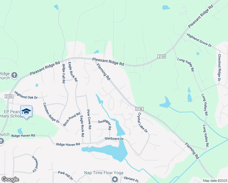 map of restaurants, bars, coffee shops, grocery stores, and more near 6503 Delchester Place in Greensboro