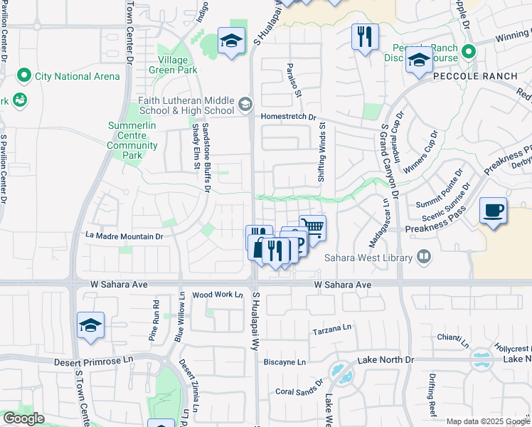map of restaurants, bars, coffee shops, grocery stores, and more near 1921 Placid Ravine Street in Las Vegas