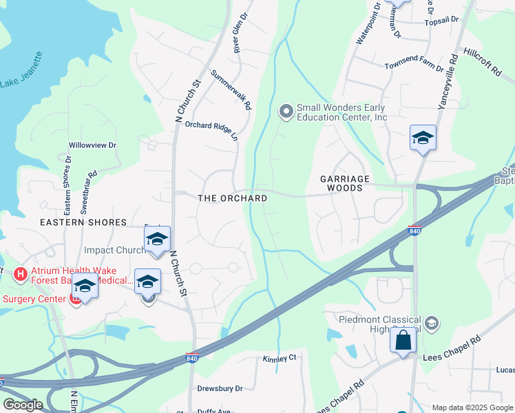 map of restaurants, bars, coffee shops, grocery stores, and more near 4923 Shady Pine Drive in Greensboro