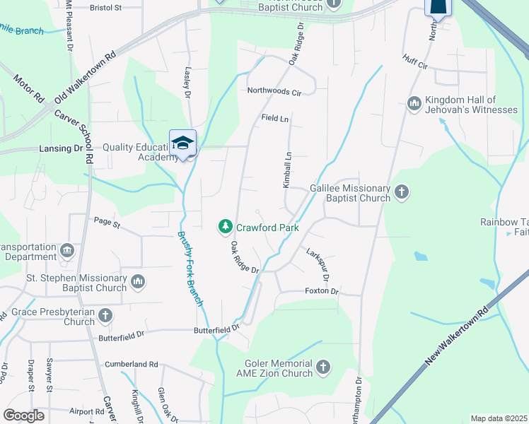 map of restaurants, bars, coffee shops, grocery stores, and more near 4311 North Jasmin Court in Winston-Salem