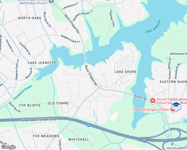 map of restaurants, bars, coffee shops, grocery stores, and more near 18 Dutchmans Pipe Cove in Greensboro