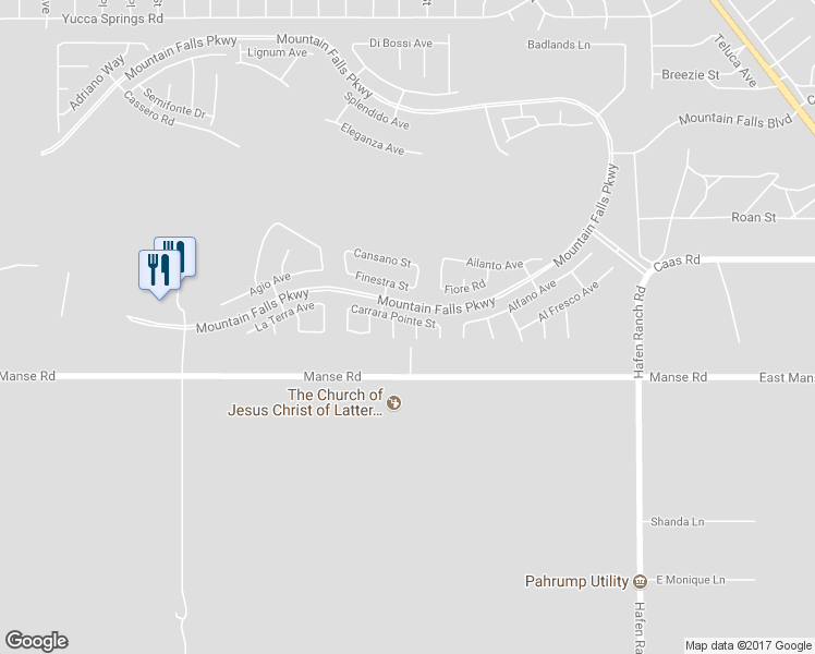 map of restaurants, bars, coffee shops, grocery stores, and more near 5491 Carrara Pointe Street in Pahrump