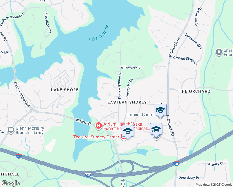 map of restaurants, bars, coffee shops, grocery stores, and more near 4 Dunlin Square in Greensboro