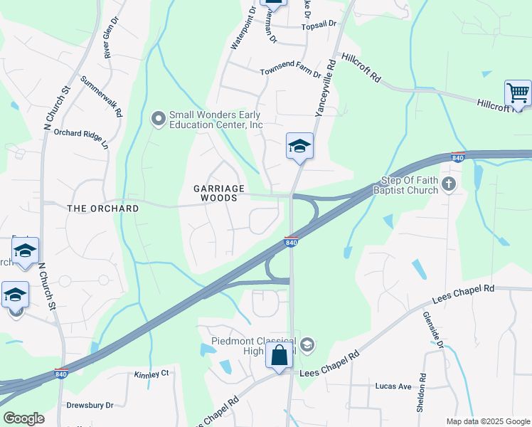 map of restaurants, bars, coffee shops, grocery stores, and more near 5000 Turnbridge Circle in Browns Summit