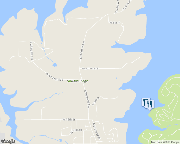 map of restaurants, bars, coffee shops, grocery stores, and more near 1109 South 263rd West Avenue in Sand Springs