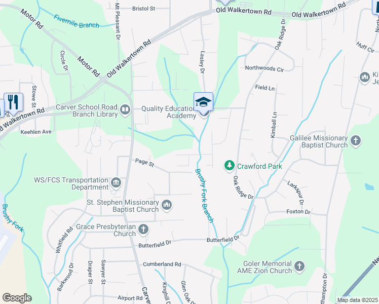 map of restaurants, bars, coffee shops, grocery stores, and more near 5082 Joshua Way Lane in Winston-Salem