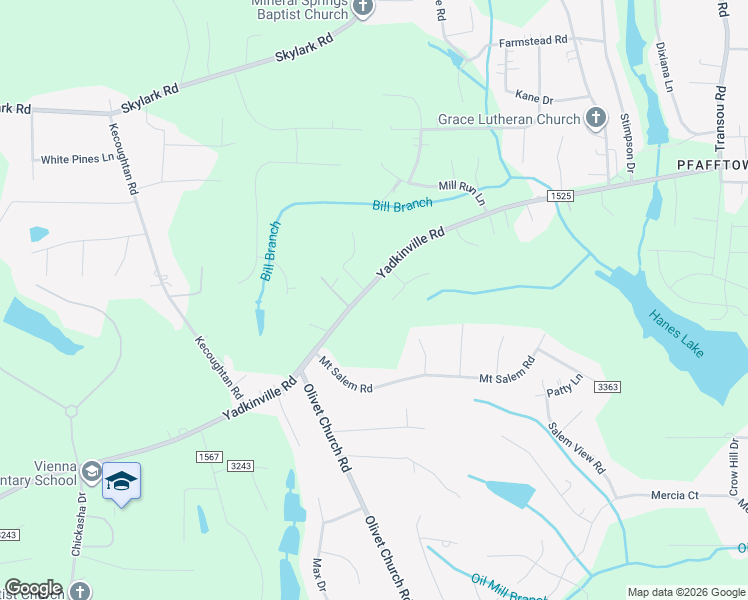 map of restaurants, bars, coffee shops, grocery stores, and more near 5282 Yadkinville Road in Forsyth County
